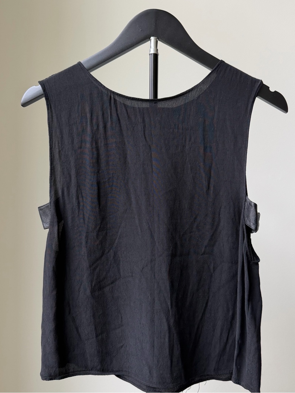 Veda Black Sleeveless Tank with Side Tab Detail